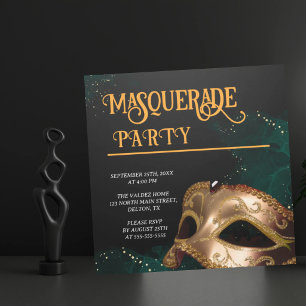 Invitación elegante a una fiesta de máscaras de or