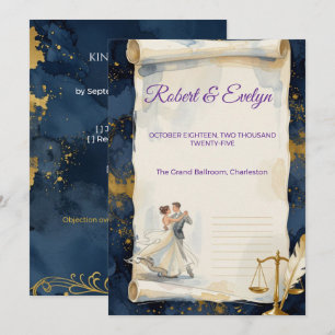Invitación Elegante Abogado Bailando Acuarela Boda
