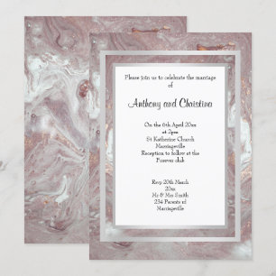 INVITACIÓN ELEGANTE ABSTRACTA DE BODA DE MÁRMOL