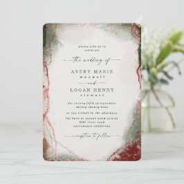 Invitación Elegante Abstracto Acuarela Terra Rosa Boda