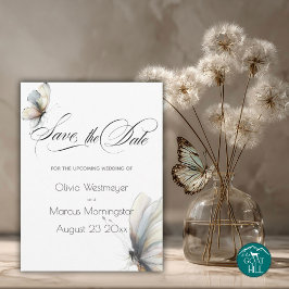 Invitación Elegante abstracto atemporal Tinta pastel Mariposa