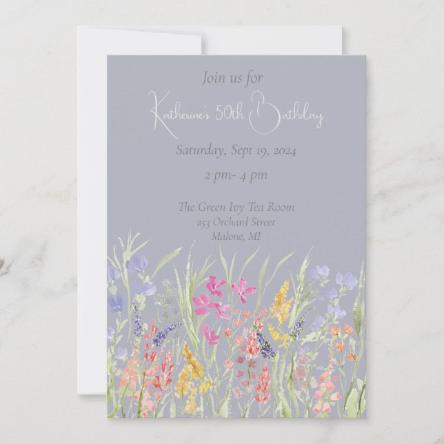 Invitación Elegante acuarela (Anverso)