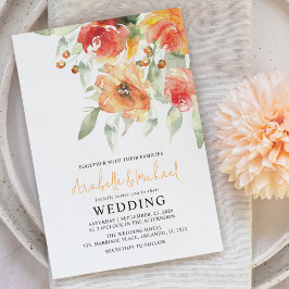 Invitación Elegante acuarela Apricot Floral