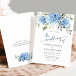 Invitación Elegante acuarela azul hidrangea Boda floral<br><div class="desc">Para una mayor personalización,  haga clic en el enlace "personalizar adicional" y utilice nuestra herramienta de diseño para modificar esta plantilla. Si necesita ayuda o elementos coincidentes,  por favor contáctame.</div>