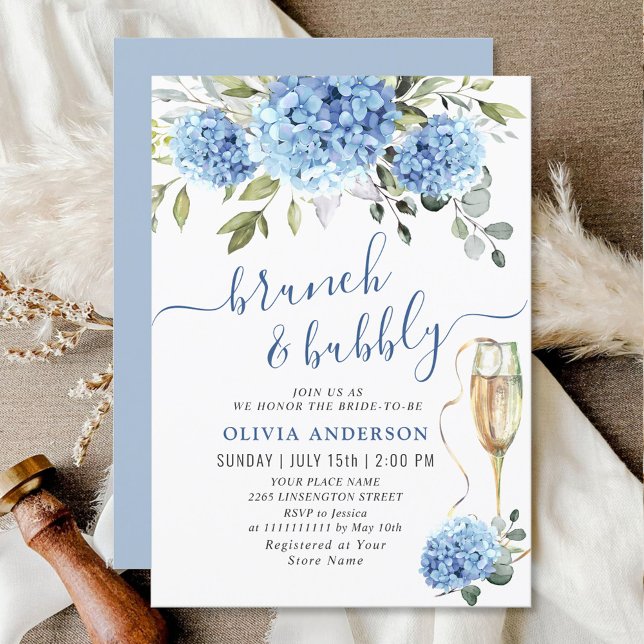 Invitación Elegante acuarela azul Hydrangea BRIDAL DUCHA (Subido por el creador)