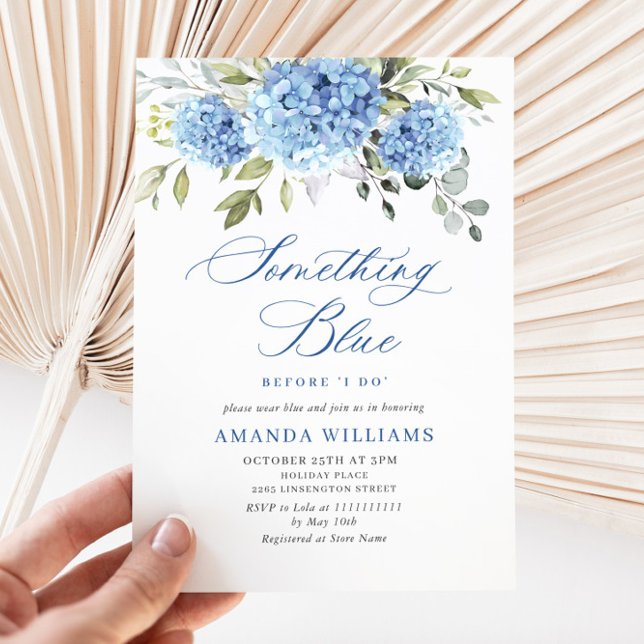 Invitación Elegante acuarela azul Hydrangea BRIDAL DUCHA (Subido por el creador)