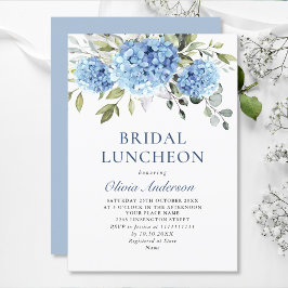 Invitación Elegante acuarela azul Hydrangea BRIDAL LUNCHEON