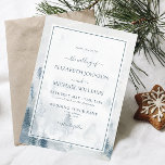 Invitación Elegante acuarela azul Pine Trees Boda de Invierno<br><div class="desc">Presentamos la "Elegante Invitación a la Boda de Invierno de Pinos de Color Azul", una pieza de bonito diseño que capta la serenidad y la esencia mágica de una boda de invierno. En esta invitación se respira un impresionante fondo acuático que representa un paisaje montañoso nevado, salpicado de pinos en...</div>