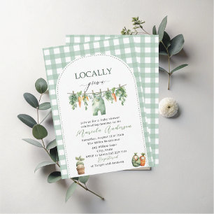 Invitación Elegante acuarela Baby Shower de cosecha local