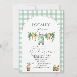 Invitación Elegante acuarela Baby Shower de cosecha local