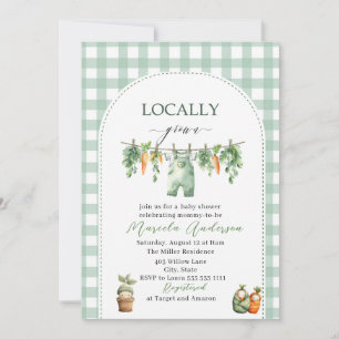 Invitación Elegante acuarela Baby Shower de cosecha local