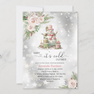 Invitación Elegante acuarela Bebé hace frío afuera Bebé sh