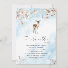 Invitación Elegante acuarela Bebé hace frío afuera Bebé sh