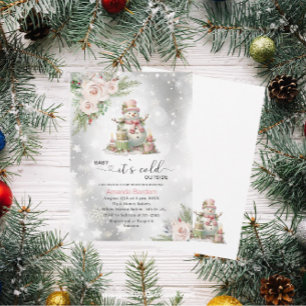 Invitación Elegante acuarela Bebé hace frío afuera Bebé sh