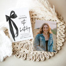 Elegante acuarela Black Bow Fiesta de cumpleaños 1