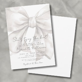 Invitación Elegante acuarela Blanco Bow Bridal Shower