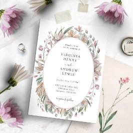 Invitación Elegante acuarela Boda Botánico de Floral Rosa