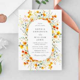 Invitación Elegante acuarela Boda de flores silvestres