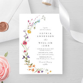 Invitación Elegante acuarela Boda de flores silvestres