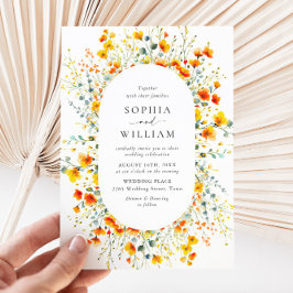 Invitación Elegante acuarela Boda de flores silvestres