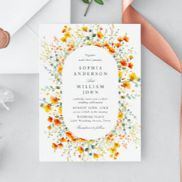 Invitación Elegante acuarela Boda de flores silvestres