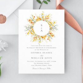 Invitación Elegante acuarela Boda de flores silvestres todo e