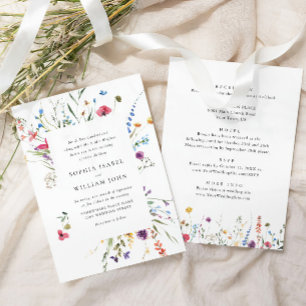 Invitación Elegante acuarela Boda de flores silvestres todo e
