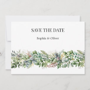 Invitación Elegante acuarela Boda de vegetación Guardar la fe