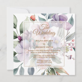 Invitación Elegante acuarela Boda floral botánico