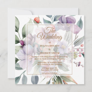 Invitación Elegante acuarela Boda floral botánico