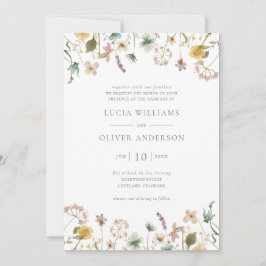 Invitación Elegante acuarela Boda Floral de flores silvestres