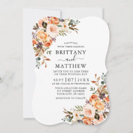 Invitación Elegante acuarela Boda floral otoño