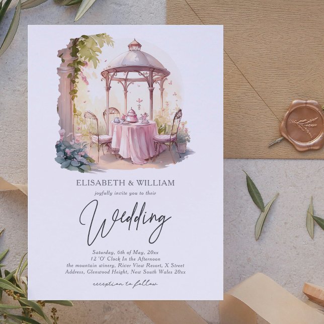 Invitación Elegante acuarela Boda Jardín (Subido por el creador)