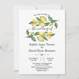 Invitación Elegante acuarela Boda mediterráneo limón