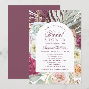 Invitación Elegante acuarela Boho Floral Bridal Shower