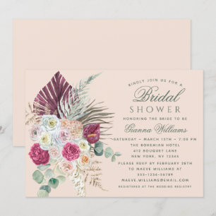 Invitación Elegante acuarela Boho Floral Bridal Shower