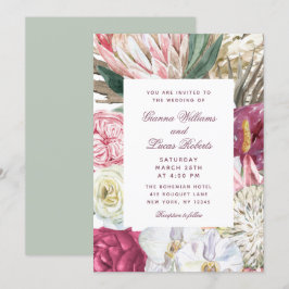 Invitación Elegante acuarela Boho Floral Country Wedding