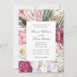 Invitación Elegante acuarela Boho Floral Country Wedding