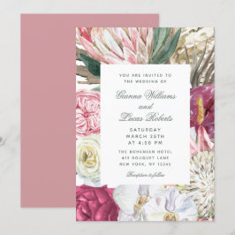 Invitación Elegante acuarela Boho Floral Country Wedding