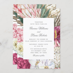 Invitación Elegante acuarela Boho Floral Country Wedding