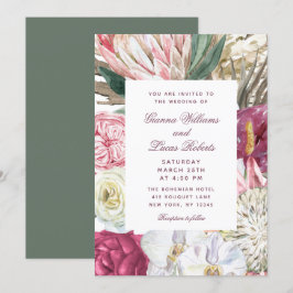 Invitación Elegante acuarela Boho Floral Country Wedding