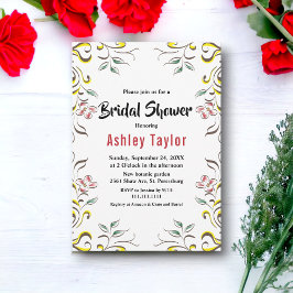 Invitación Elegante acuarela Botánica Floral Bridal Ducha