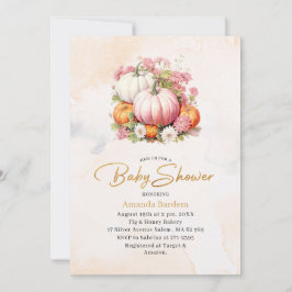 Invitación Elegante acuarela Calabaza Bebé ducha