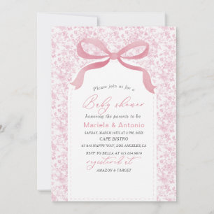 Invitación Elegante acuarela Chica Baby Shower Invi