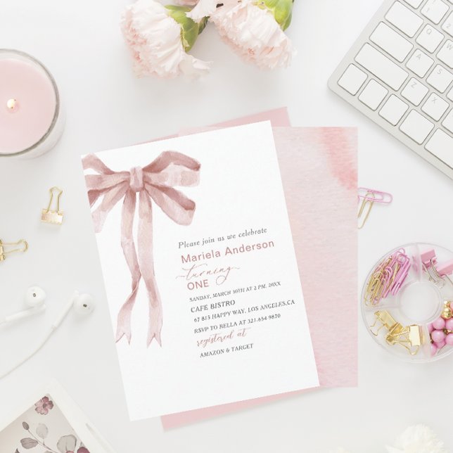 Invitación Elegante acuarela Chica Baby Shower Invi (Subido por el creador)