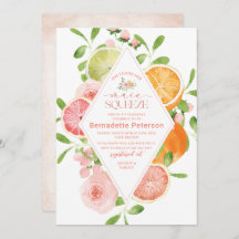 Elegante acuarela Citrus Flores rosas Nodal Sho