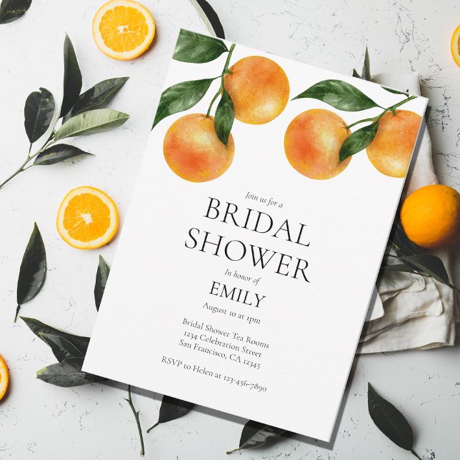 Invitación Elegante acuarela Citrus Fruit Bridal Shower (Subido por el creador)