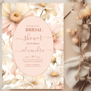 Invitación Elegante acuarela Daisy Bridal Shower