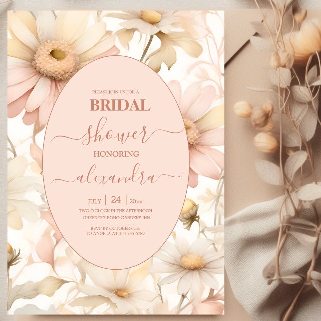 Invitación Elegante acuarela Daisy Bridal Shower (Subido por el creador)