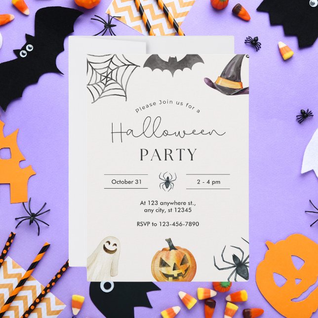 Invitación Elegante acuarela de Halloween (Subido por el creador)